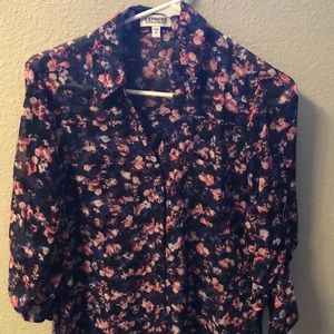 Express floral portofino shirt, Size S